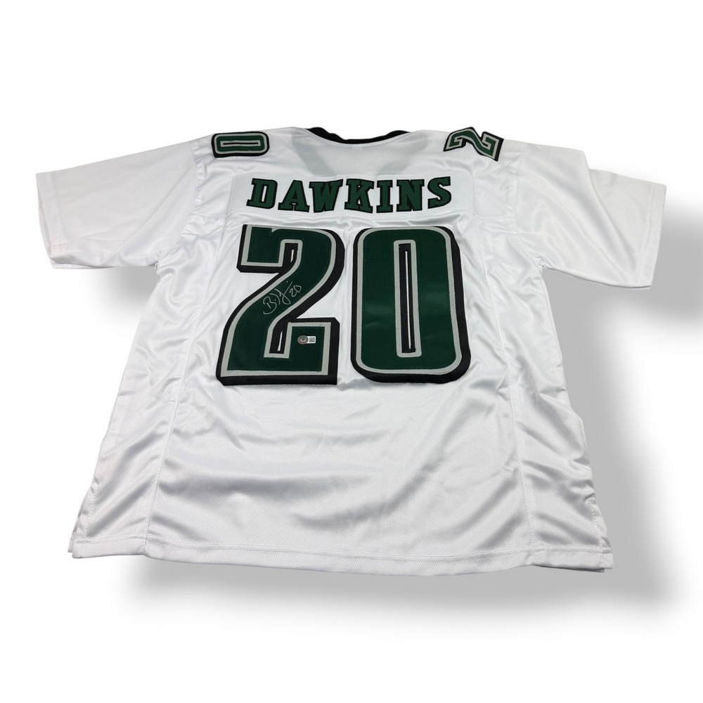 Brian Dawkins Signed Philadelphia Eagles Custom Jersey Beckett COA XL White 20